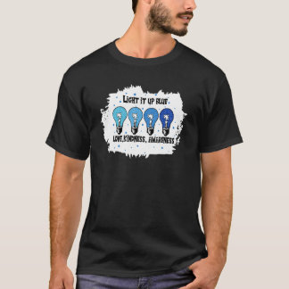 Camiseta Acenda-O Autismo Azul Sensibilização Presente Auti