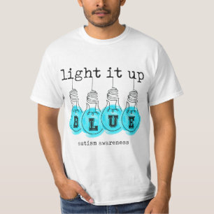 Camiseta Acenda-O Com O Azul Autismo Atenção Premium T-Shir