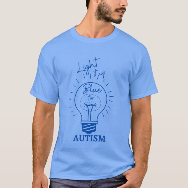 Camiseta Acenda-o de Azul para Autismo (Frente)
