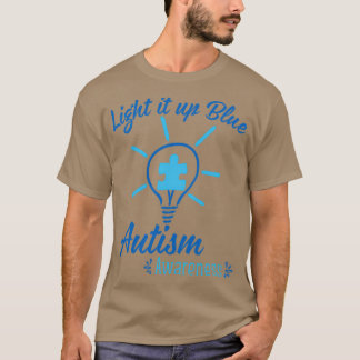 Camiseta Acenda o Dia da Consciência do Autismo Azul