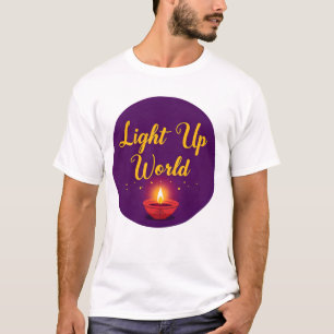 Camiseta Acenda o ✨ mundial Mínimo Elegante Diwali