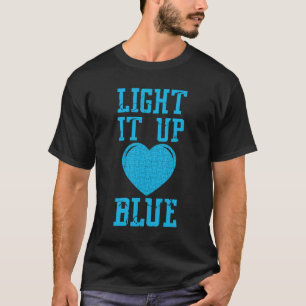 Camiseta Acenda-O Quebra-cabeça Azul Piece Autismo Consciên