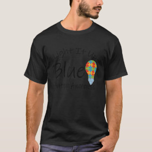 Camiseta Acenda-o Quebra-cabeça da lâmpada de consciência d