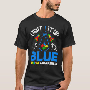 Camiseta Acenda-O Quebra-cabeça de Consciência do Autismo A