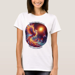 Camiseta Acenda os fogos internos ressurgir como uma fênix