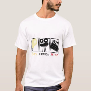 Camiseta Acende a ação da câmera