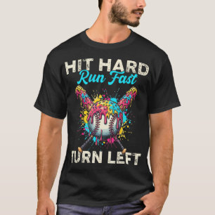 Camiseta Acerte Forte Corra Rápido Vire à Esquerda Beisebol