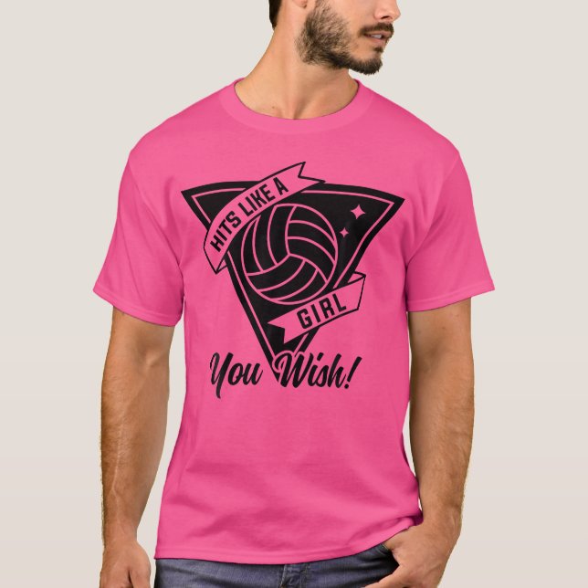 Camiseta Acerto Como Garota Jogador de Voleibol Jogador de  (Frente)