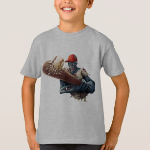 Camiseta Acerto de Beisebol de Zumbi Halloween Assustador