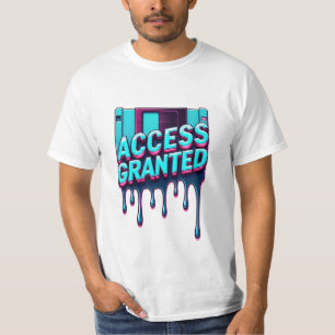 Camiseta Acesso Concedido Gráfico de Disquete de Hacker R