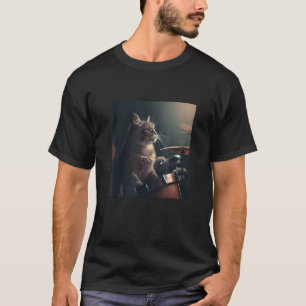 Camiseta Acessórios de Bateria de Gato Fresco e Jazz