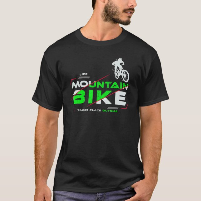 Camiseta Acessórios De Bicicletas De Montanha Mtb E Descida (Frente)