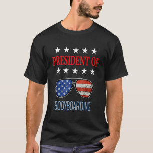 Camiseta Acessórios De Bodyboard Estados Unidos Flag Beach 
