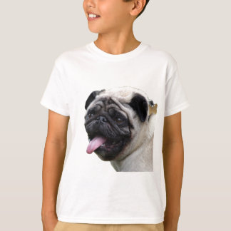 Camiseta Acessórios de fotos de Pug branco e bonito, adicio