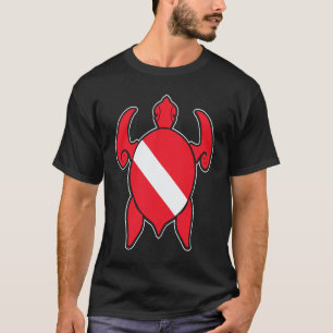 Camiseta acessórios de mergulho Dive Flag Tartaruga Marinha