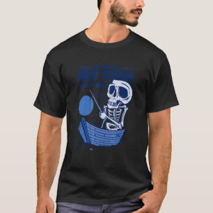 Camiseta Acessórios de Pesca Esqueleto de Iscas de Pesca Pe