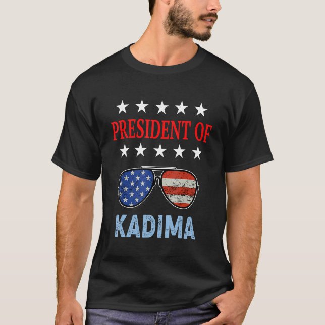 Camiseta Acessórios Do Kadima Usa Flag Beach Dizendo (Frente)