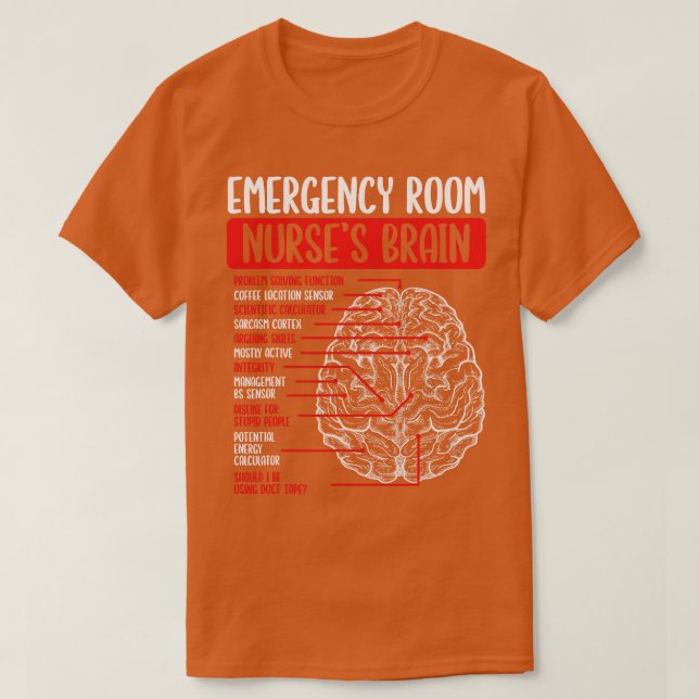 Camiseta Acessos de Enfermeira da Sala de Emergência para F (Frente do Design)