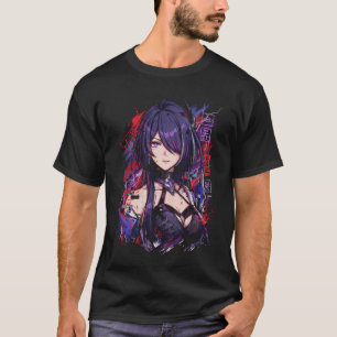 Camiseta Acheron HSR Roxo Preto Cabelo Olhos Vermelhos Kata