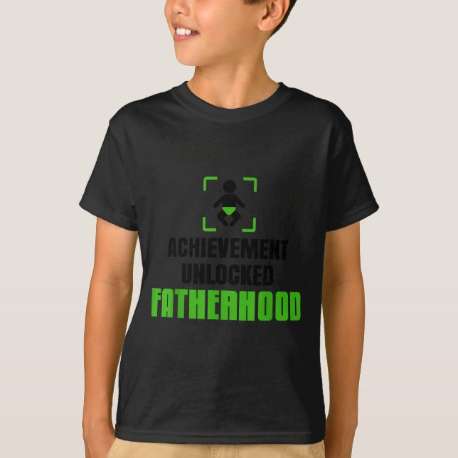 Camiseta Achievement Unlocked Fatherhood Gamer Video Games  (Frente)