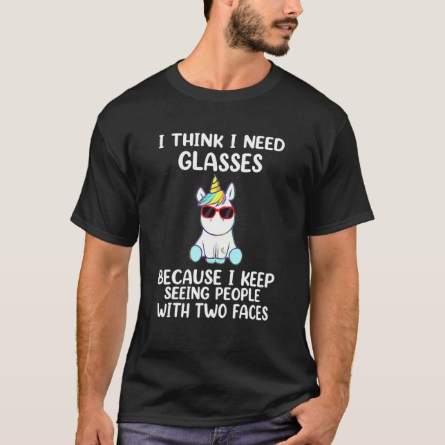 Camiseta acho que preciso de óculos porque continuo vendo p (Frente)