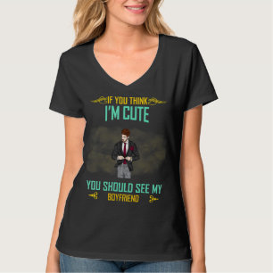 Camiseta Acho que sou giro ver minha Piada Namorado sarcást
