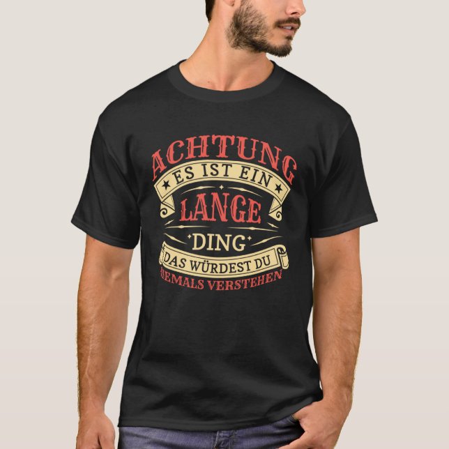 Camiseta Achtung Es ist Ein Lange Ding Surname Plate (Frente)
