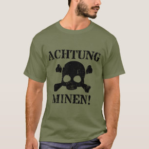 Camiseta Achtung Minen! Sinal WWII