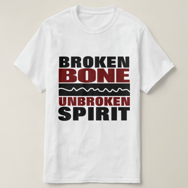 Camiseta acidente com osso quebrado engraçado (Frente do Design)