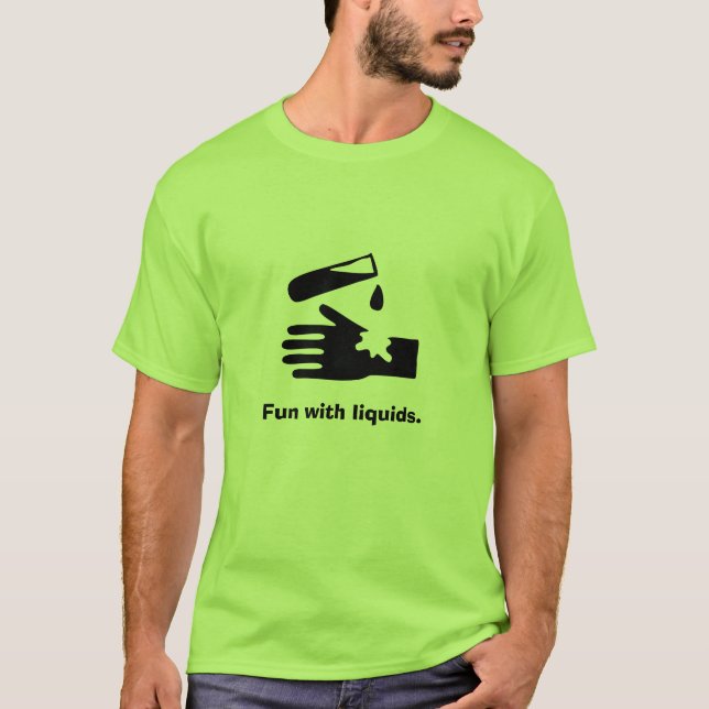 Camiseta Ácido na mão, divertimento com líquidos (Frente)