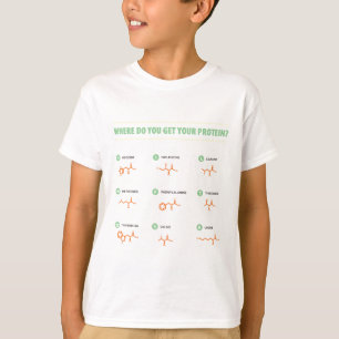 Camiseta Ácidos aminados - de onde você obtem sua proteí