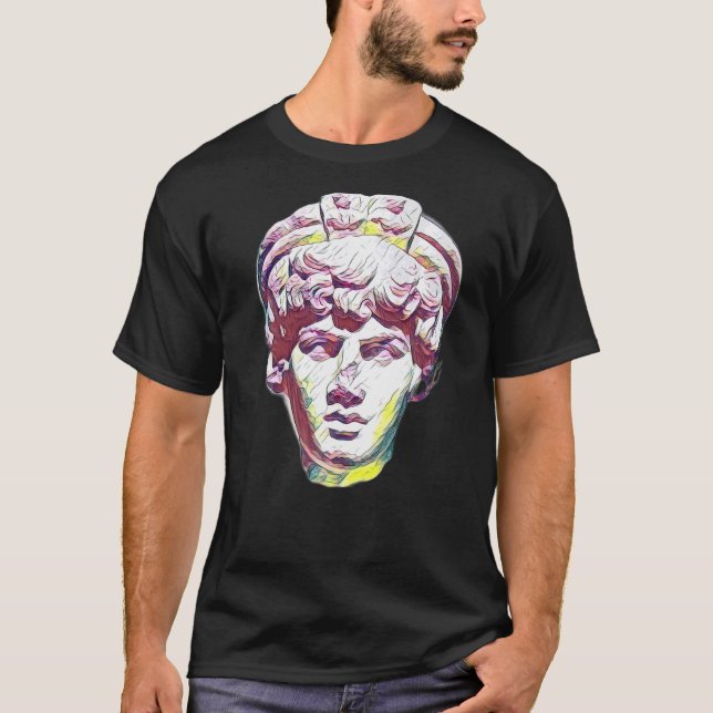Camiseta Acient Italy Roman Statue Abstrato Professor 84 (Frente)