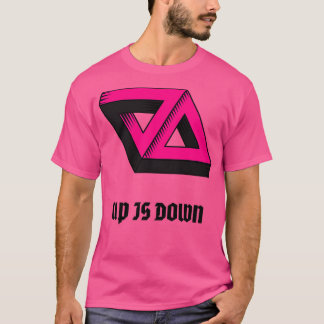 Camiseta acima está para baixo