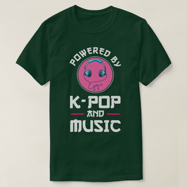 Camiseta Acionado pelo k-pop e música (Frente do Design)