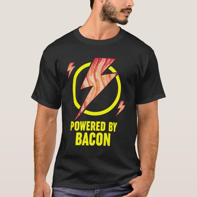 Camiseta Acionado Por Bacon Funny Churrasco Bacon Lovers Pu (Frente)
