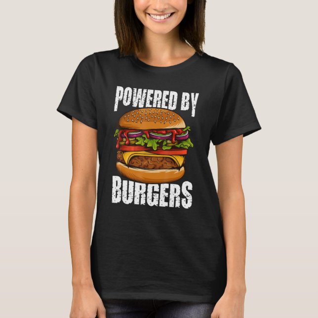 Camiseta Acionado Por Burgers Eu Cheeseburger I Burger (Frente)
