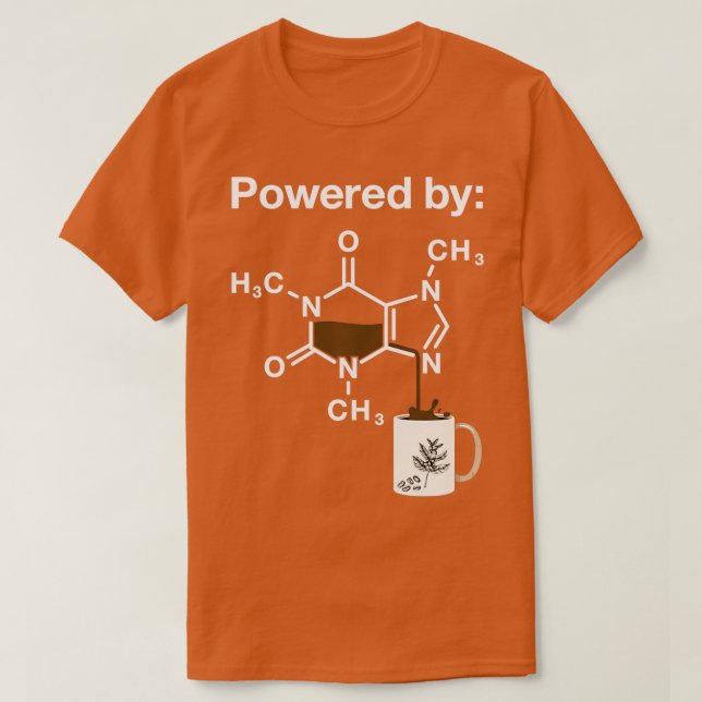 Camiseta Acionado Por Cafeine Coffee Drinker Science Addict (Frente do Design)