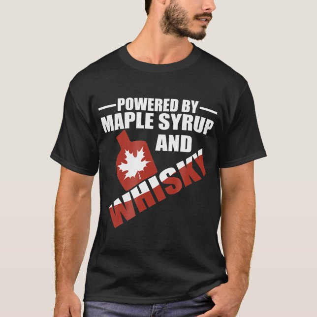 Camiseta Acionado por Maple Syrup e Whisky Canadian Hero (Frente)