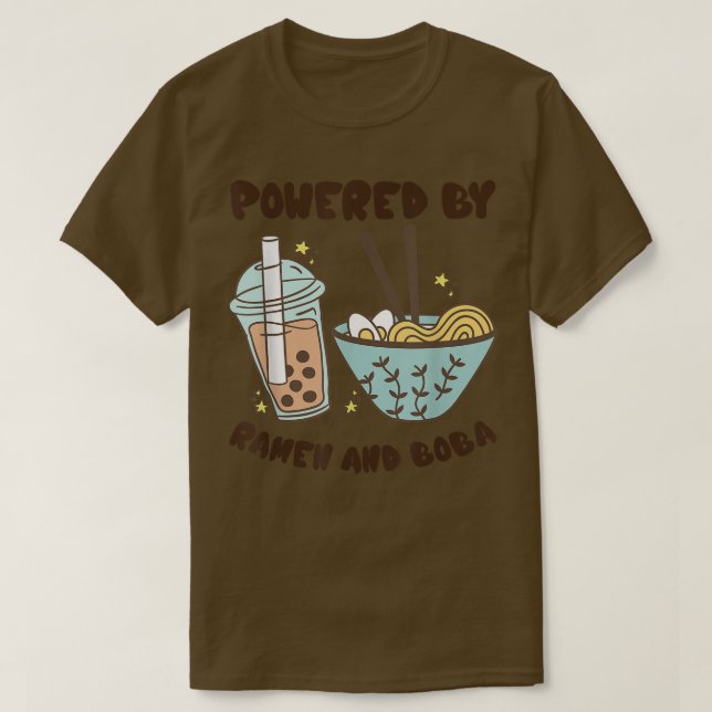 Camiseta Acionado Por Ramen E Boba Tea Comida Anime Japonês (Frente do Design)