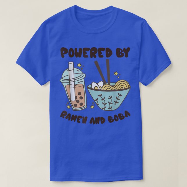 Camiseta Acionado Por Ramen E Boba Tea Comida Anime Japonês (Frente do Design)