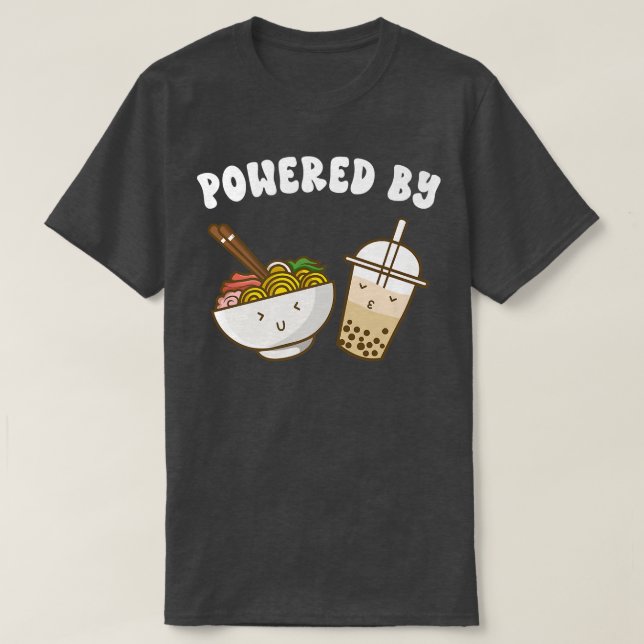 Camiseta Acionado Por Ramen E Boba Tea Cute Bubble milk Tea (Frente do Design)