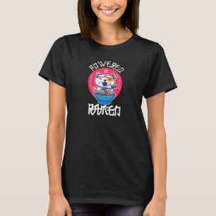 Camiseta Acionado por ramen, gato japonês fofo e engraçado