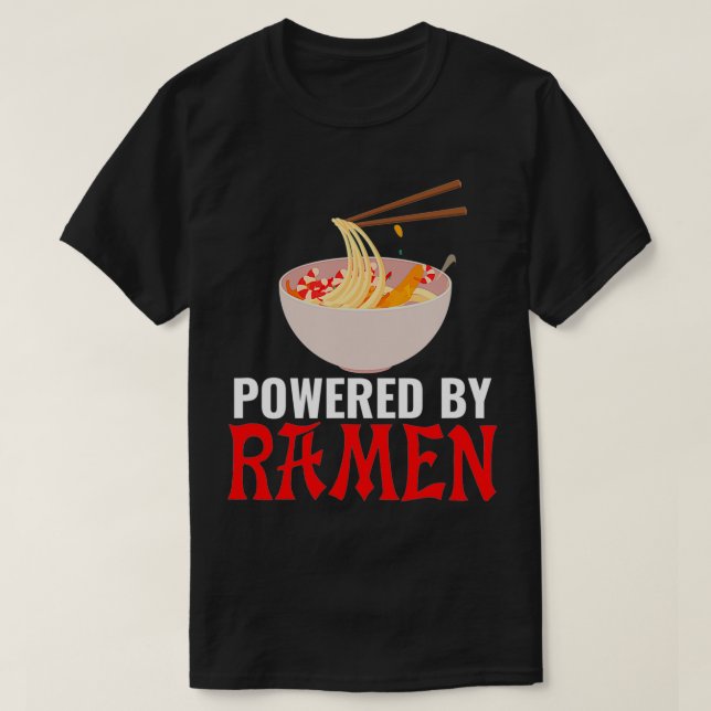 Camiseta Acionado Por Ramen Japonês Nodles Com Chopsticks (Frente do Design)