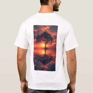 Camiseta Acklit Tree at Sunset - Hyper Realist Refletion T