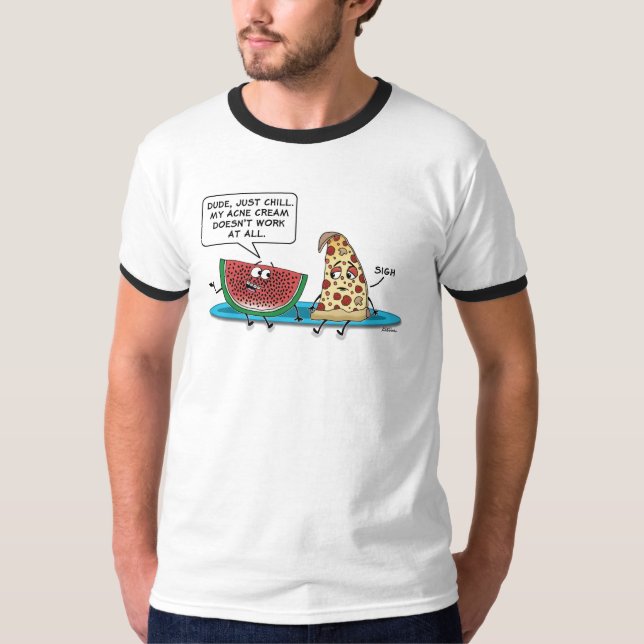 Camiseta Acne adolescente da comida (Frente)