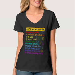 Camiseta Ações do 100º Dia 100 Dias de Escola Menino Menina