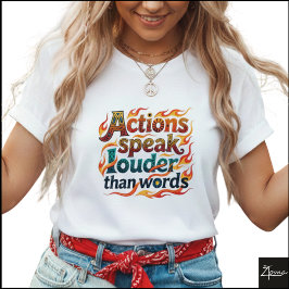 Camiseta Ações Geométricas Tribais Falam Mais Alto Chamas