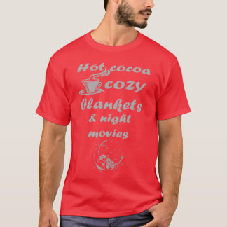 Camiseta Aconchego de cacau quente mantinha filmes noturnos