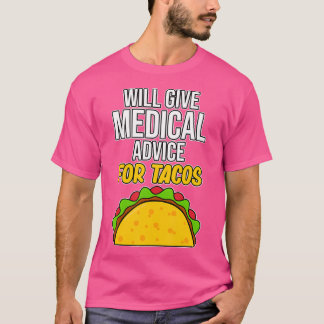 Camiseta Aconselhamento Médico Para Tacos Estudantes De Esc