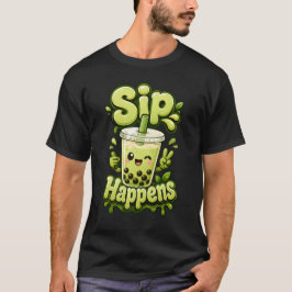 Camiseta Acontece ao Beber Chá de Bolhas Kawaii Fofo